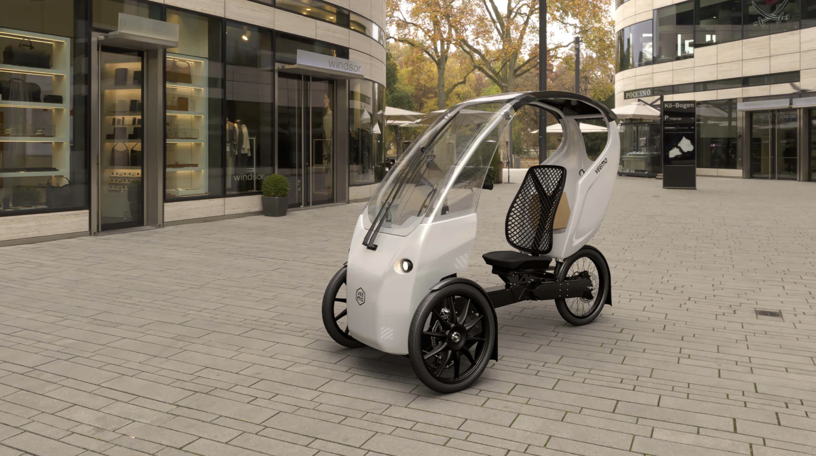 Veemo parked outside in urban area