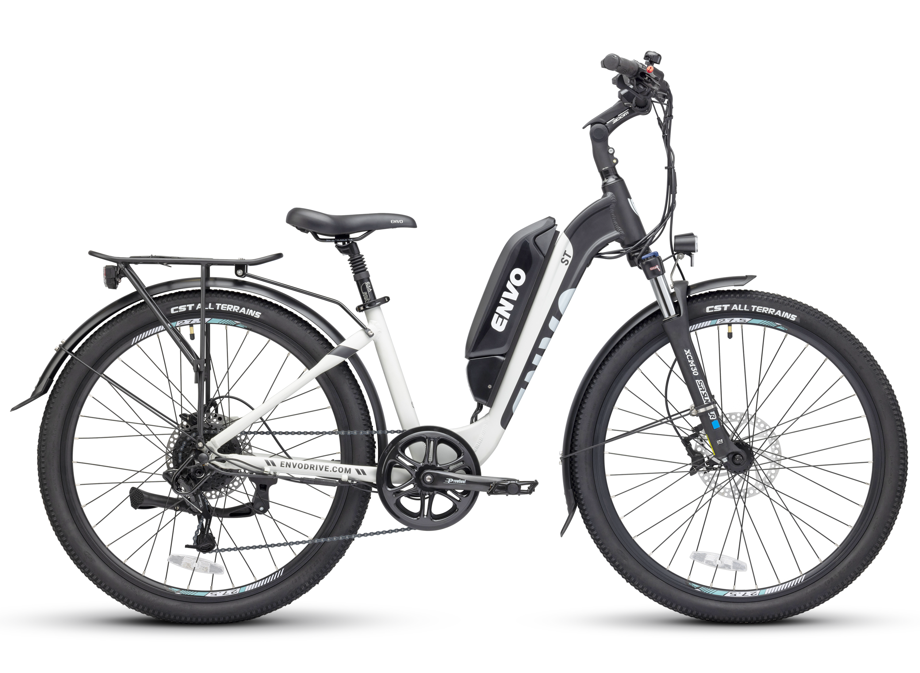 step through electric bike - ENVO ST pearl color